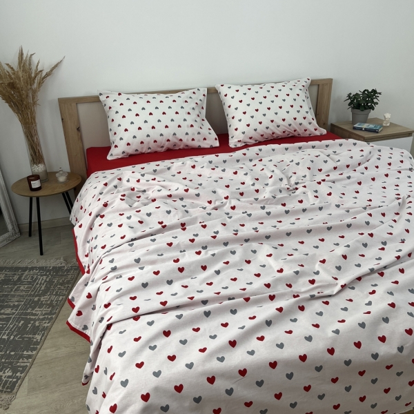 Ранфорс принт "Love Red"