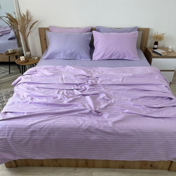 Страйп сатин поєднання "Purple+violet"